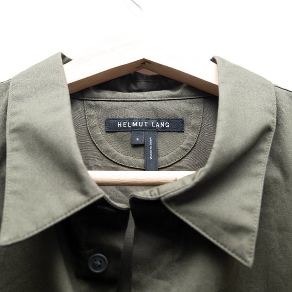 Helmut Lang Button Down Short Sleeves Tee Army Green - Picture 3 of 7